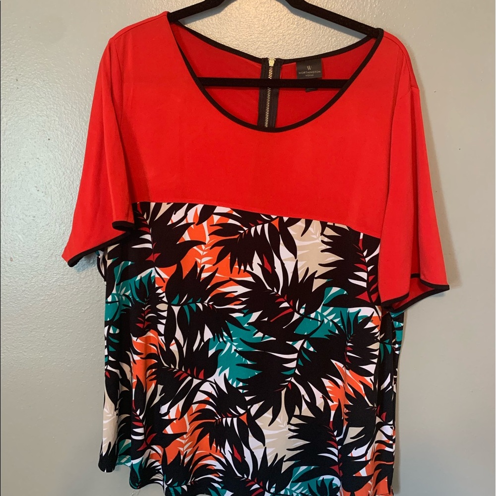 2/$18 Worthington tropical top
